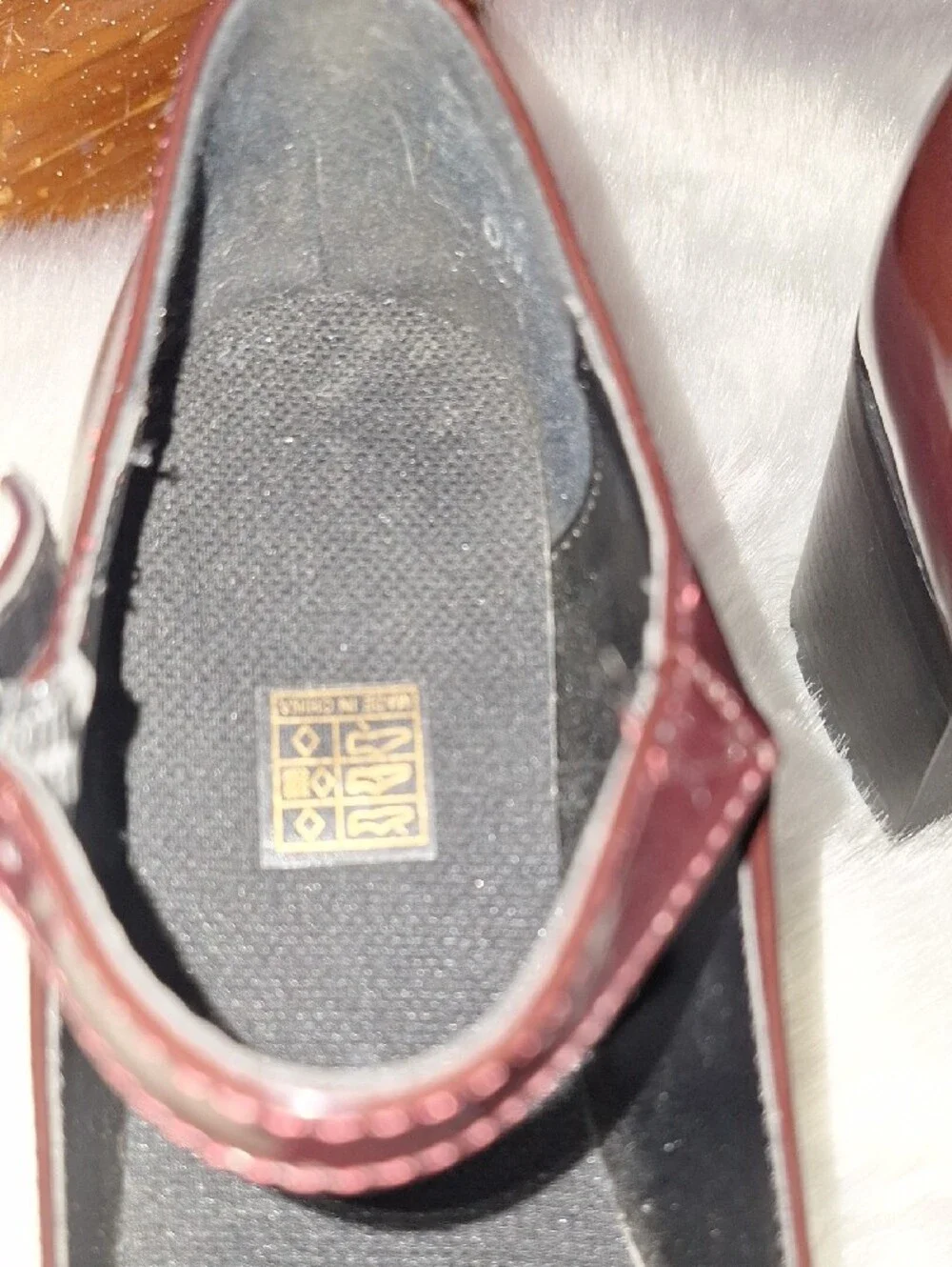 Women’s Mary Jane Block Heel Pumps in Deep Burgundy